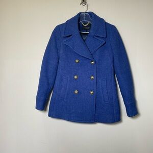 J Crew Petite Stadium Cloth By Nello Gori Women’s Wool Blend Pea Coat Size 0P